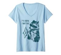 Women's F-ck Normal I Want Magic Raccoon Magic Wand Funny V-Neck T-Shirt