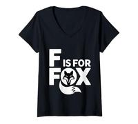Womens F is for Fox Elementary Kindergarten Reading Teacher - V-Neck T-Shirt