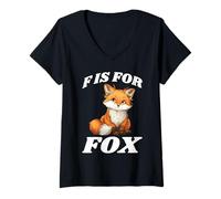 Womens F is for Fox Elementary Kindergarten Reading Teacher - V-Neck T-Shirt