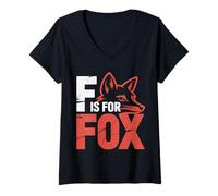 Womens F is for Fox Elementary Kindergarten Reading Teacher |- V-Neck T-Shirt