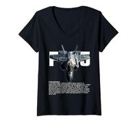 Women's F35 Lightning II Stealth Fighter Jet USAF Pilot V-Neck T-Shirt