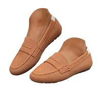 Women's Fabric Slip-on Loafers 2026 Solid Color Lightweight Breathable Padded Soft Insole Vintage Trendy Classic Casual Shoes Office Work Vacation Picnic Outdoor Daily Walk Footwear Brown