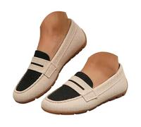 Women's Fabric Slip-on Loafers 2026 Solid Color Lightweight Breathable Padded Soft Insole Vintage Trendy Classic Casual Shoes Office Work Vacation Picnic Outdoor Daily Walk Footwear Khaki