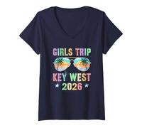 Women's Fabulous Girls Trip Key WEST 2026 Vacation Beaching Vacay V-Neck T-Shirt