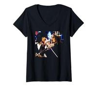 Womens Faces Rod Stewart & Ronnie Wood Top Of The Pops 1973 V-Neck T-Shirt