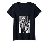 Womens Faces Singer Rod Stewart Garden Portrait By Allan Ballard V-Neck T-Shirt