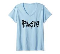 Womens Facts The Word Facts ON A TEE Graffiti Style. V-Neck T-Shirt