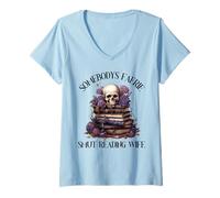 Womens Faerie Smut Reading Wife Romantasy Books Spicy Fairy Tales V-Neck T-Shirt