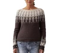 Women's Fair Isle Sweater Vintage Long Sleeve Printed Pullover Ladies Warm Jumpers Casual Round Neck Sweatshirt Teddy Fluffy Tunic Top Loose Solid Color Autumn Winter Hoody Coat Brown