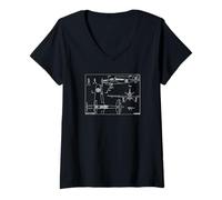 Womens Fairey Fulmar WW2 British Fighter Plane Blueprints V-Neck T-Shirt