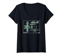 Womens Fairey Seafox WW2 British Biplane Floatplane Diagrams V-Neck T-Shirt
