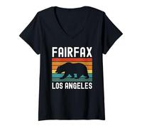 Womens Fairfax Los Angeles California Street West LA 310 Melrose V-Neck T-Shirt