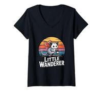 Womens Fairy Opossum Little Wanderer Retro V-Neck T-Shirt