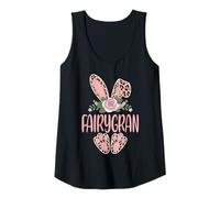 Womens FAIRYGRAN Cute Leopard Bunny Ears Floral Easter Tank Top