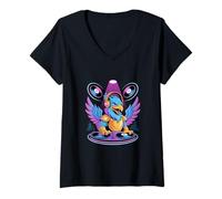 Womens Fairytale Dj Enchantment Beats In Motion V-Neck T-Shirt