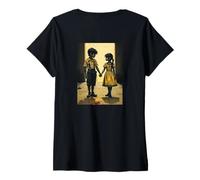 Womens Fairytale T-Shirt Graphic Hansel and Gretel Modern Children's Shirt V-Neck T-Shirt