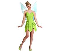 Women's Fairytale Tink Costume Magical Leaf Dress and Iridescent Wings for Enchanting Transformations
