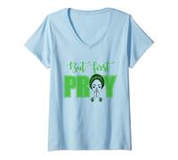 Womens Faith Based African Afro Plus Size Christian Believer Tees V-Neck T-Shirt