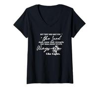 Women's Faith Based Quote Renew Strength Wings Like Eagles V-Neck T-Shirt