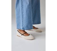 Womens Faith: Celandine Borg Mary Jane Round Toe Ballet Pumps Beige 4