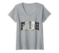 Womens Faith Christian Bible Verse Jesus Religious God Scripture V-Neck T-Shirt