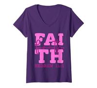 Womens Faith Christian Design Inspired by Bible Verse Hebrews 11:1 V-Neck T-Shirt