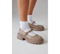 Womens Faith: Elliora Faux Patent Leather Mary Jane Chunky Shoes Taupe 3