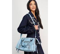 Womens Faith: Emma Mid Size Pocket Detail Shoulder Bag Blue One Size