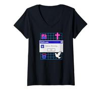 Womens Faith.exe Running Faithwave Christian Vaporwave Aesthetic V-Neck T-Shirt