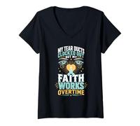 Women's Faith Overtime Spiritual Perseverance V-Neck T-Shirt
