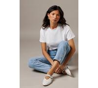 Womens Faith: Peighton Diamante Studded Round Toe Mary Jane Ballet Pumps White 4