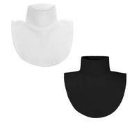 Women's Fake Collar,2 Pieces Fake Collar Women Half Shirt Blouse Top Faux Collar Women Detachable Fake Collar thickened White Black