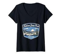 Women's Falcon State Park Desert Sunset Cactus Landscape Nature V-Neck T-Shirt
