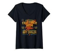 Womens Falconer Mom Design Falconry Supplies Falconry Mothers Gift V-Neck T-Shirt