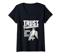 Women's Falconry Trust Feathered Peregrine Falcon V-Neck T-Shirt