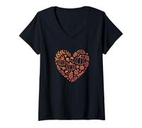 Womens Fall Autumn Pumpkin Family Halloween Thanksgiving Thankful V-Neck T-Shirt