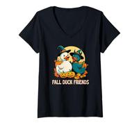 Womens Fall Duck Friends Cruise Ducks Angel and Devil Your Choice V-Neck T-Shirt