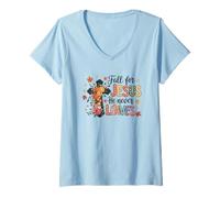 Womens Fall For Jesus He Never Leaves Faithful Cross V-Neck T-Shirt