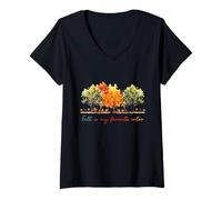 Womens Fall Is My Favorite Color Autumn Nature Lover V-Neck T-Shirt