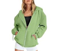 Women's Fall Jacket Oversized Pocket Sweatshirt Casual Drawstring Clothing Zipper Track Jacket Solid Color Long Sleeve Hooded Top Women Clothes Cropped Hoodie Gifts for Mum Bargains of The Day Sale