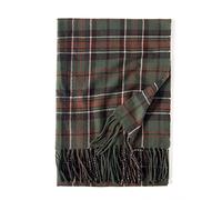 Women's Fall/Winter Colorful Plaid Shawl Thickening Warm Fringe Scarf Scarf Fringe Neck Scarf Clearance 4_Green A
