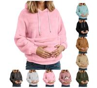 Women's Fall Winter Hoodie with Large Pet Pocket, Thick Fleece Long Sleeve Sweatshirt Cozy Hoodies for Relaxed City Days and Casual Outings