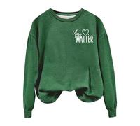 Women's Fall Winter Streetwear Jumper Sweatshirt Women's You Are Enough Dear Person Behind Me Print Crew Neck Sweatshirt Clothing Sweatshirts Sweatshirts (Green, XXL)
