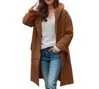 Womens Fall Winter Wool Coats Double Breasted Midi Peacoat Trench Coats