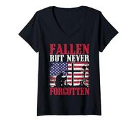 Women's Fallen But Never Forgotten V-Neck T-Shirt