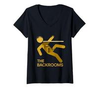 Women's Falling Into The Backrooms V-Neck T-Shirt