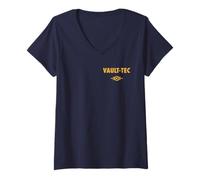 Womens Fallout Front and Back Vault-Tec Vault Suit 33 TV Show V-Neck T-Shirt