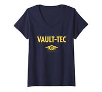 Women's Fallout TV Series Vault-Tec 33 Logo Easy Costume Video Game V-Neck T-Shirt