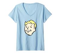Womens Fallout Video Game Front and Back Vault Boy End of the World V-Neck T-Shirt