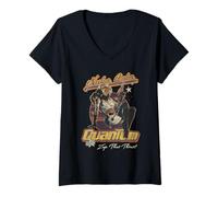 Women's Fallout Video Game Nuka Cola Quantum Vintage Pin-Up Logo V-Neck T-Shirt